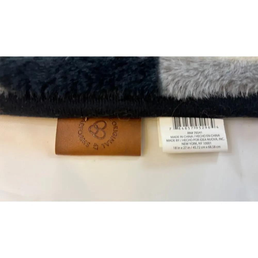 Dearfoams Buffalo Plaid Memory Foam Bath Rug 18x27‎ Black White Farmhouse